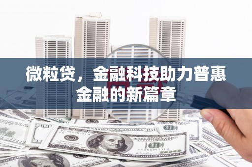 隆化微粒贷，金融科技助力普惠金融的新篇章