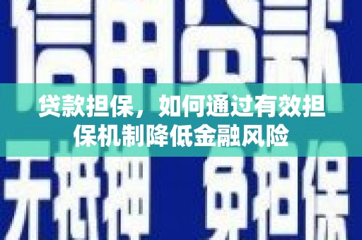 隆化贷款担保，如何通过有效担保机制降低金融风险